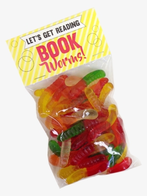Book Worms Gummi Worm Treat Bag For Fresh Candy And - Gummy Worms Bag Png