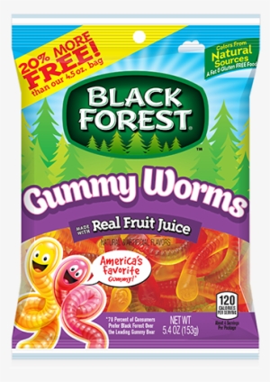 Black Forest Gummy Worms - Gummy Worms Real Fruit Juice
