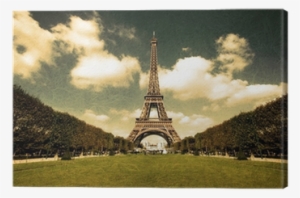 Grunge Sepia Photo Of The Eiffel Tower Canvas Print - Eiffel Tower