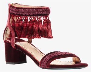 Velvet Sandals With Tassels 50mm - Sandal