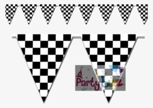 Black & White Checkered Pennant Banner - Race Car Banner