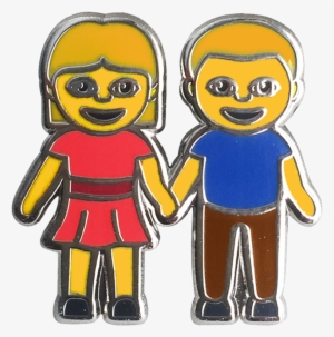 Couple Holding Hands Emoji Pin - Emoji