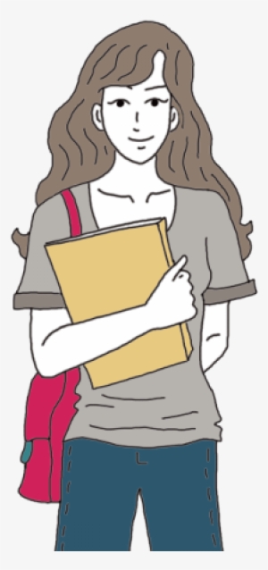 College Girl - College Girl Cartoon Png