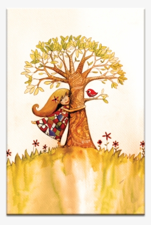 Tree Hugs - Tree Hugs, Canvas Print, White, Posters, Prints,