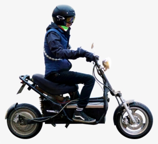 Had A Coffee With L And His Super Cool Electric Scooter - Man On Moped Png