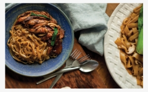 Braised Hocks And Bok Choy With Hofan Noodles - Tagliatelle