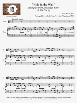 "hole In The Wall" Hornpipe From Abdelazer Suite - Praeludium In D Minor