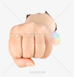 Stock Photo Of Fist Punching Through Hole On Transparent - Fist