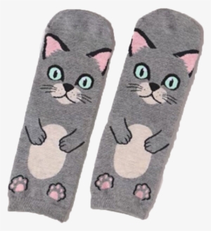 Cat Socks Cat Hug Socks Gray - Giraffe Socks Size 1-4