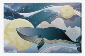 Cartoon Whale And Fantastic Sky - Whales