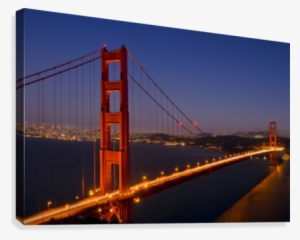 Golden Gate Bridge At Night Canvas Print - Golden Gate Bridge