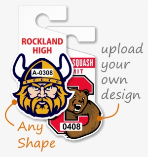 Fully Custom Shape Jumbo Hang Tag - Cleveland State Basketball Logo