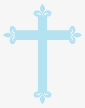 Fleur De Lis Cross Blue Clipart Png For Web - Fleur De Lis Cross Png