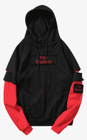 Underlay Sleeve Black Patch Ripped Hoodie Xl Design - Hoodie