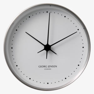 Koppel 10 Cm Wall Clock, Stainless Steel With White - Georg Jensen - Henning Koppel Clock - Steel/white -