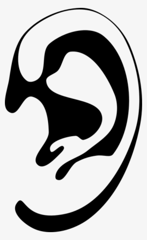 Ear, Hearing, Listening - Ear Black And White Png