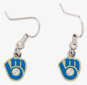 Milwaukee Brewers Glove Logo Dangle Earrings 6 Pc Min
