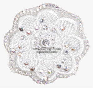 White Snow-like Embroidery Patch With Rhinestones - Embroidery