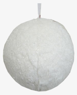 White Snow Glitter Ball Ornament - Sphere