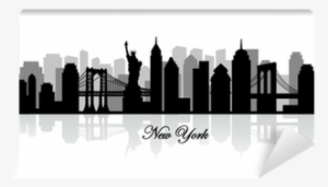Vector New York Skyline Silhouette Self-adhesive Wall - Ciudad De Nueva York Vector