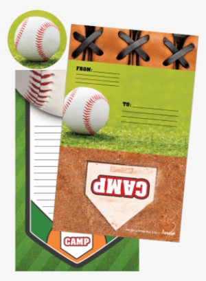 Baseball Foldover Cards - Iscream Baseball Camp Pack Of 8 Fold-over Cards With