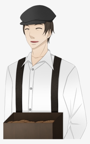 Street Vendor Cheerful - Cartoon