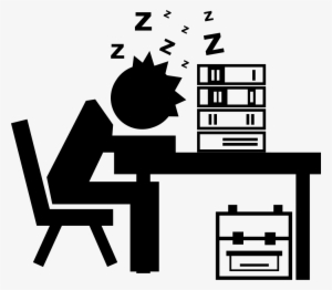 Professor Or Student Sleeping On His Desk With Books - Sleeping On Desk Png