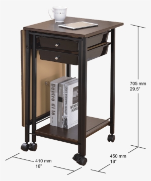 Foldable Student Desk W/2 Drawers - End Table