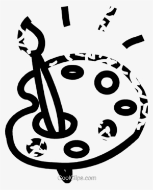 Paintbrush And Artist's Palette Royalty Free Vector