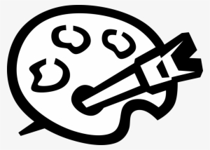 Vector Illustration Of Visual Arts Artist's Paint Palette - Clip Art