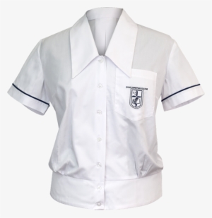 School Uniform Blouse Front View - White Chinese Silk Shirt