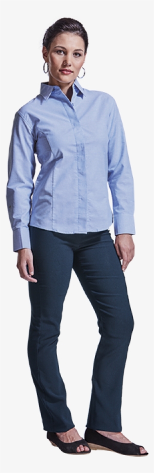 Ladies Oxford Blouse Long Sleeve Ll-ox - Sleeve