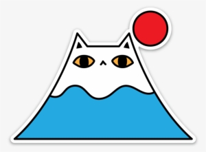Mount Fuji Cat Vinyl Sticker - Sticker