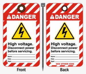 Danger High Voltage Tag - High Voltage Electrical Hazard Signages