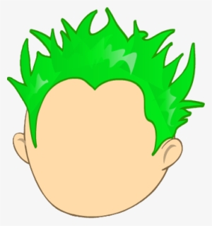Perm Green Spiky Hair - Spiky Hair Clipart