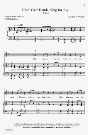 Clap Your Hands Sing For Joy Thumbnail - Sing For Joy And Clap Your Hands Score