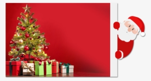 Chrismas - Christmas Gifts And Decoration Tree Red Hanging Wall