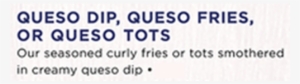 Queso Dip, Fries, Or Tots - Dipping Sauce