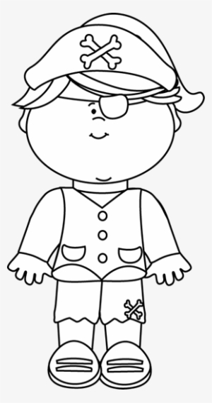 Black And White Kid Girl Pirate - Pirate Colour By Number