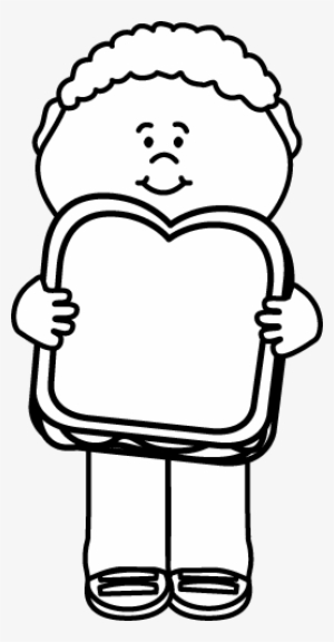 Black And White Kid With Peanut Butter And Jelly Sandwich - Eat Bread Black And White