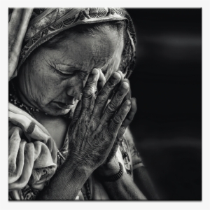 Prayers - Hindu Praying Black And White
