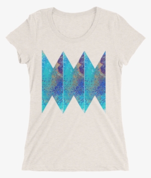 Blue Abstract Design T-shirt For Women 1 - Triangle