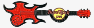 Cancun Horizontal Silver Based Red V1 Guitar N49119 - Hard Rock Guitar Png