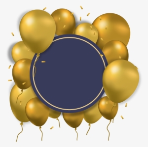 Balloon Gold Computer File - Blue And Gold Balloons Png
