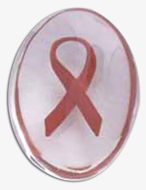 Red Awareness Ribbon Smooth Worry Stone - Awareness Ribbon