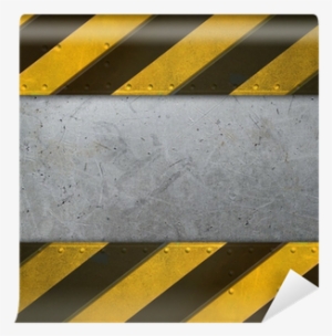 Metal Plate With Caution Stripes Wall Mural • Pixers® - Metal
