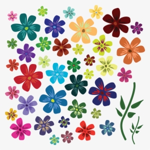 Colors Flowers Vectors Picture Png Images - Flowers Free Vector Download