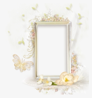 Beautiful Cream Transparent Frame With Flowers - Beautiful Flowers Photo Frames