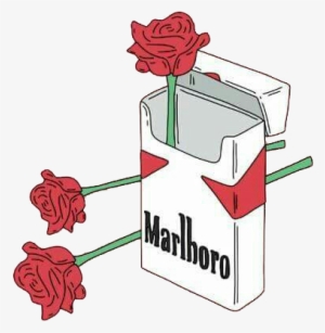 Rose, Marlboro, And Pink Image - Stickers Tumblr Cigarros