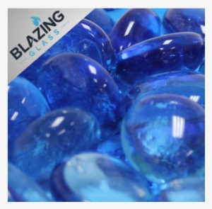 1/2" Ocean Blue Fire Glass Beads By Blazing Glass - Limited Edition Ice Blue Fire Glass Beads